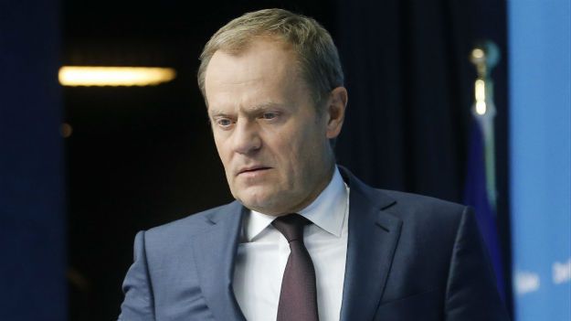 Donald Tusk podczas szczytu w Brukseli