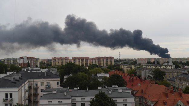 Płonie fabryka Coco-Werk przy ul. Dąbrowskiego