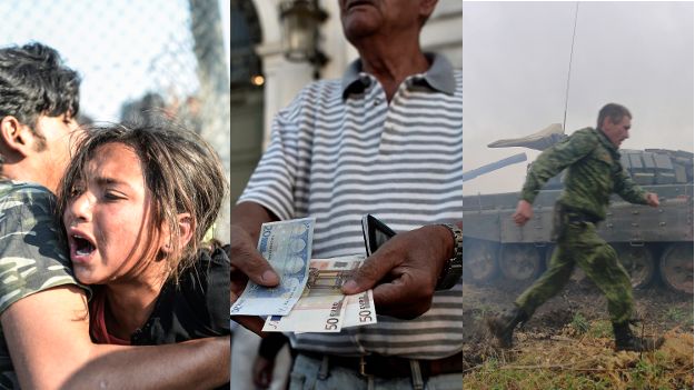 Syryjscy uchodźcy; grecki emeryt; prorosyjski separatysta