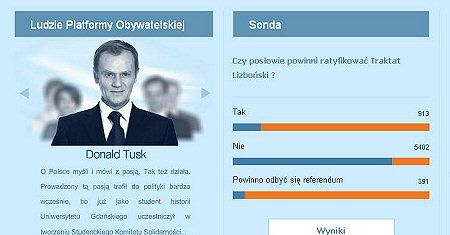 "Manipulacja na internetowej stronie PO"