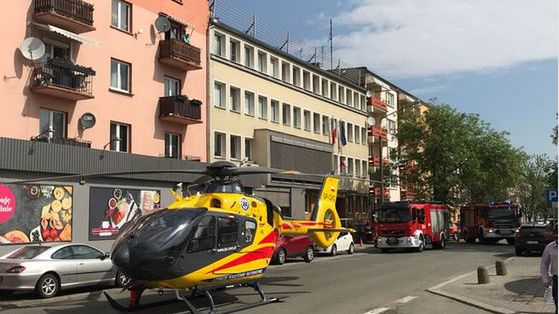 Śmigłowiec LPR zablokował centrum Opola