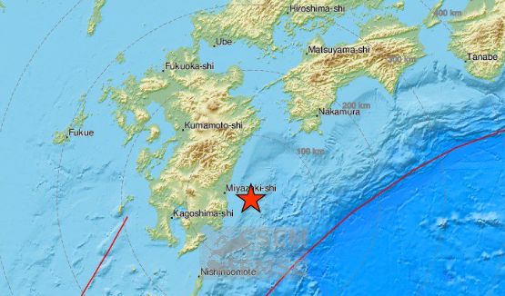 Trzęsienie ziemi na wyspie Kiusiu w Japonii