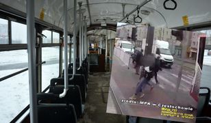 Dramatyczne nagranie z Częstochowy. Kobieta w ciąży potrącona przez tramwaj