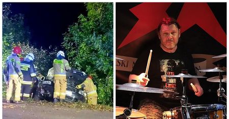 Znany polski muzyk miał poważny wypadek. Jego samochód uderzył w drzewo