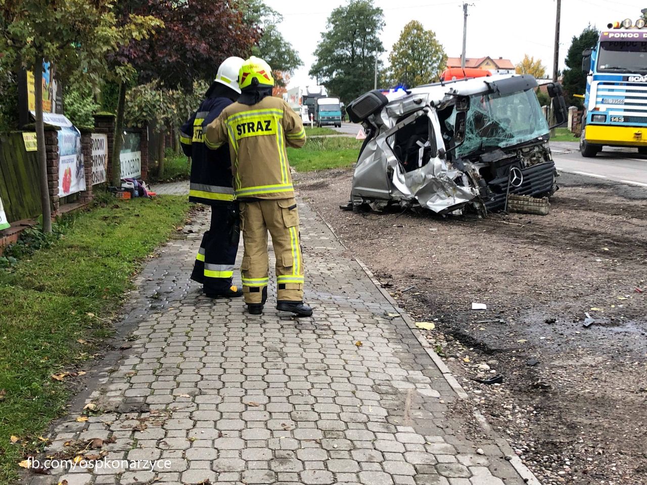 Konarzyce. Kabina z kierowcą oderwała się od ciężarówki