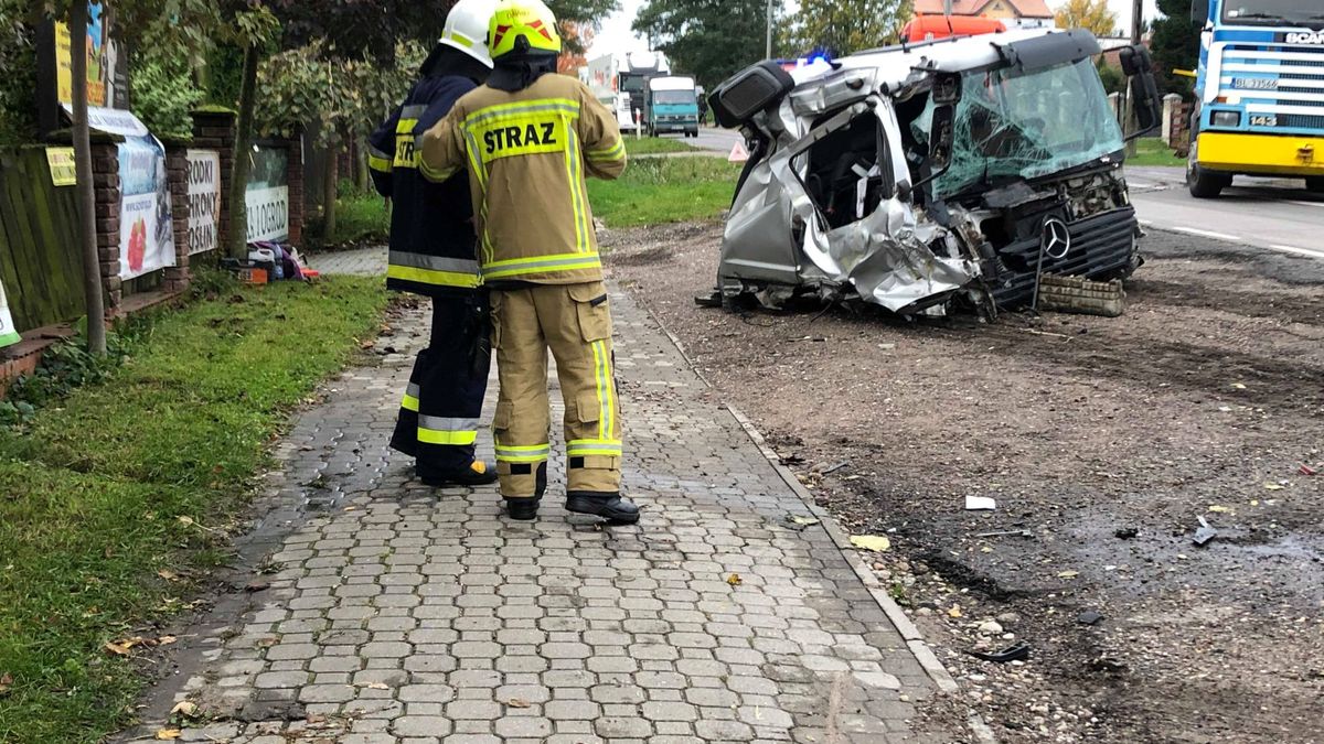 Konarzyce. Wypadek z udziałem dwóch ciężarówek