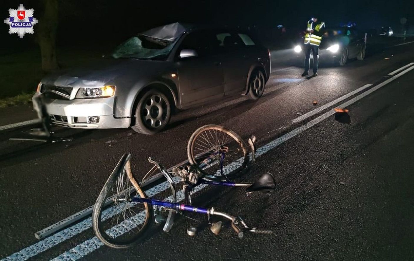 Lubelskie. Tragiczny wypadek rowerzysty. Mężczyzna nie żyje