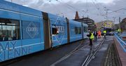 Wrocław: Zderzenie dwóch tramwajów na placu Jana Pawła II