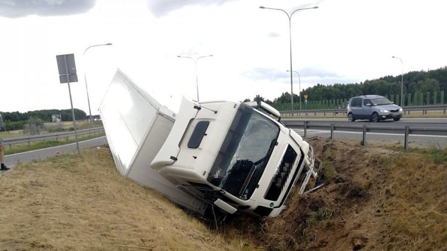 Tir jechał trasą A2 w kierunku Warszawy