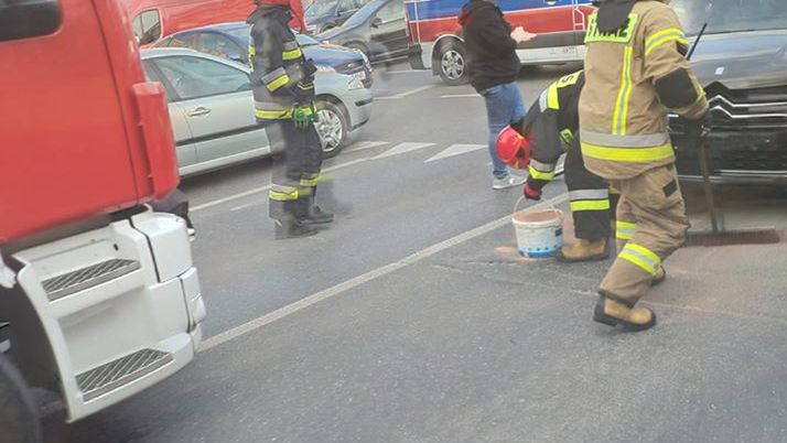 Wypadek na rogu ulicy Kopińskiej z Grójecką