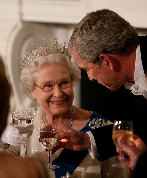 Elżbieta II z Bushem