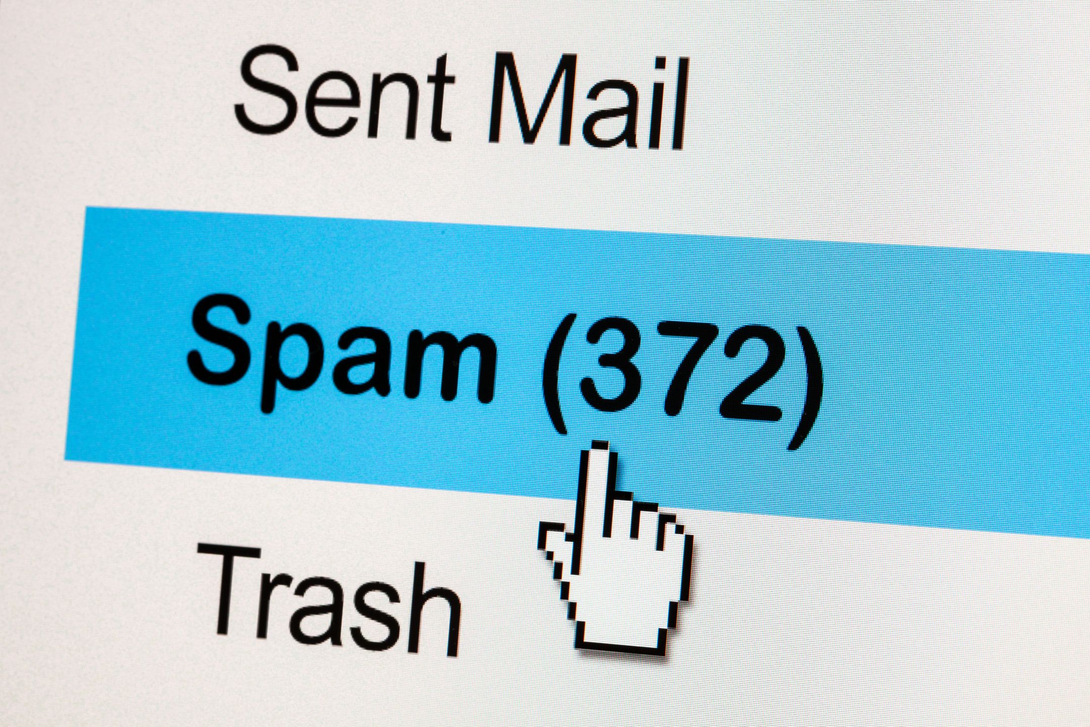 Computer Monitor screen, concept of spam email 