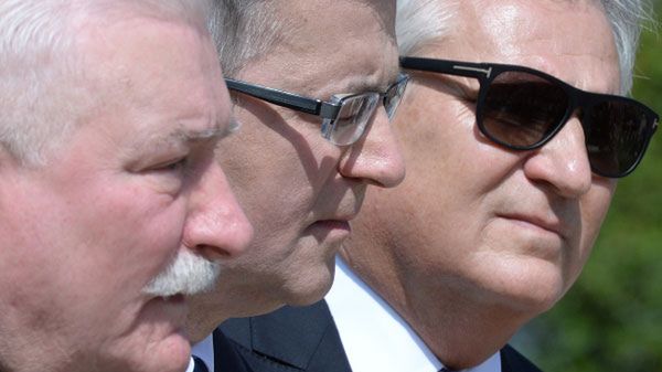 Trzej prezydenci: Lech Wałęsa, Bronisław Komorowski i Aleksander Kwaśniewski