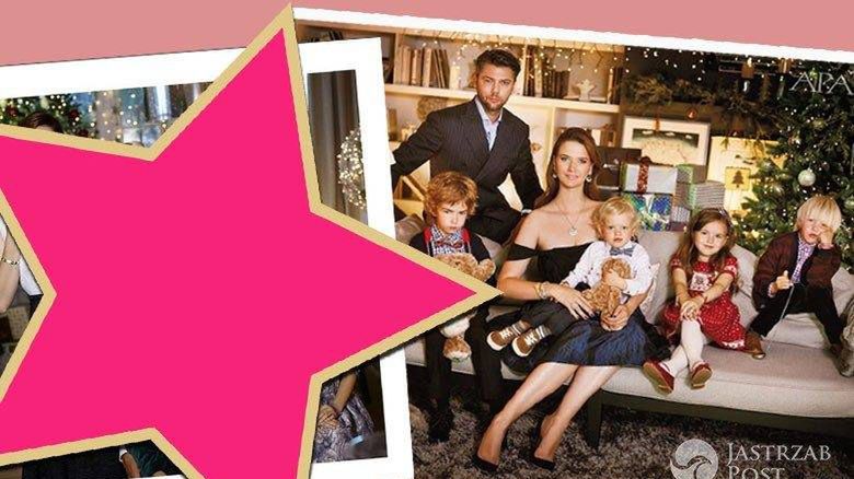Olivier Janiak i Karolina Malinowska z dziećmi w świątecznej kampanii Apartu