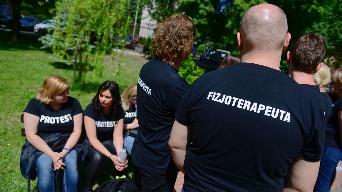 Protest fizjoterapeutów w maju 2019 roku.