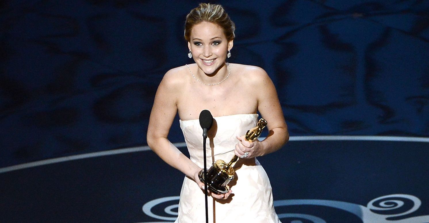 Jennifer Lawrence dziękuje za Oscara (2013)