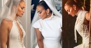 Jennifer Lopez w TRZECH sukniach ślubnych. "Najpiękniejsza panna młoda świata". Każda z kreacji to majstersztyk, a detale zachwycają