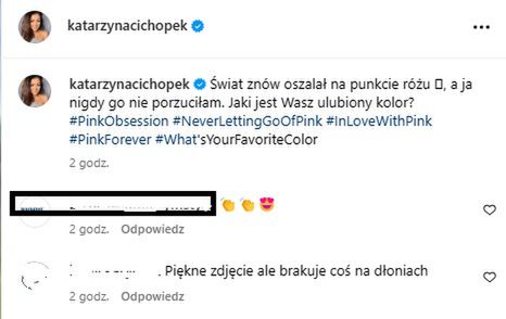 Komentarz fanki o pierścionku Cichopek