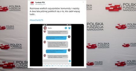 Kontrowersyjny spot Polskiej Fundacji Narodowej. Hitler smsuje ze Stalinem