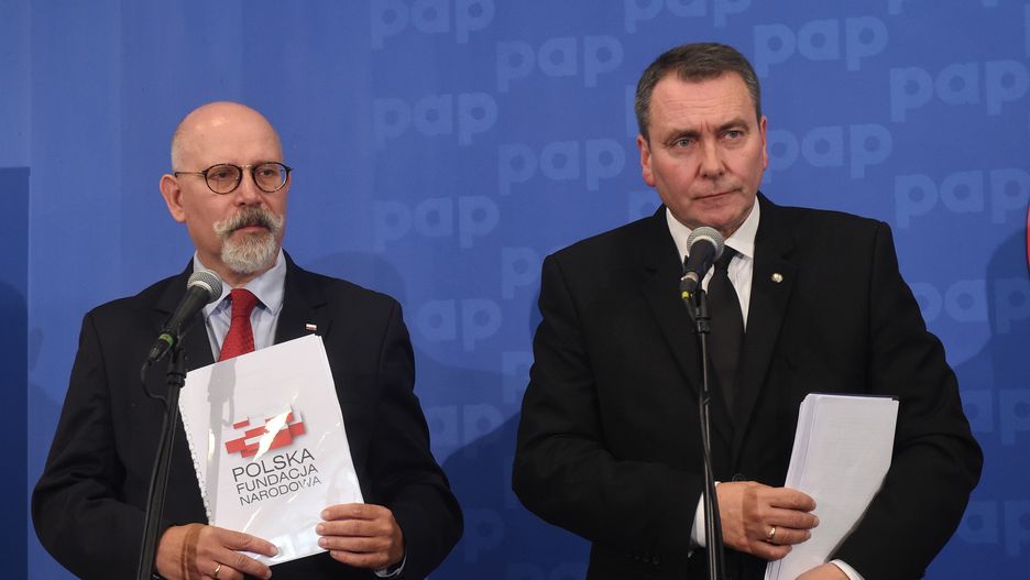 Prezes zarządu PFN Cezary Andrzej Jurkiewicz oraz członek zarządu Maciej Świrski.