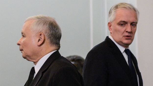 prezes PiS Jarosław Kaczyński i szef Polski Razem Jarosław Gowin