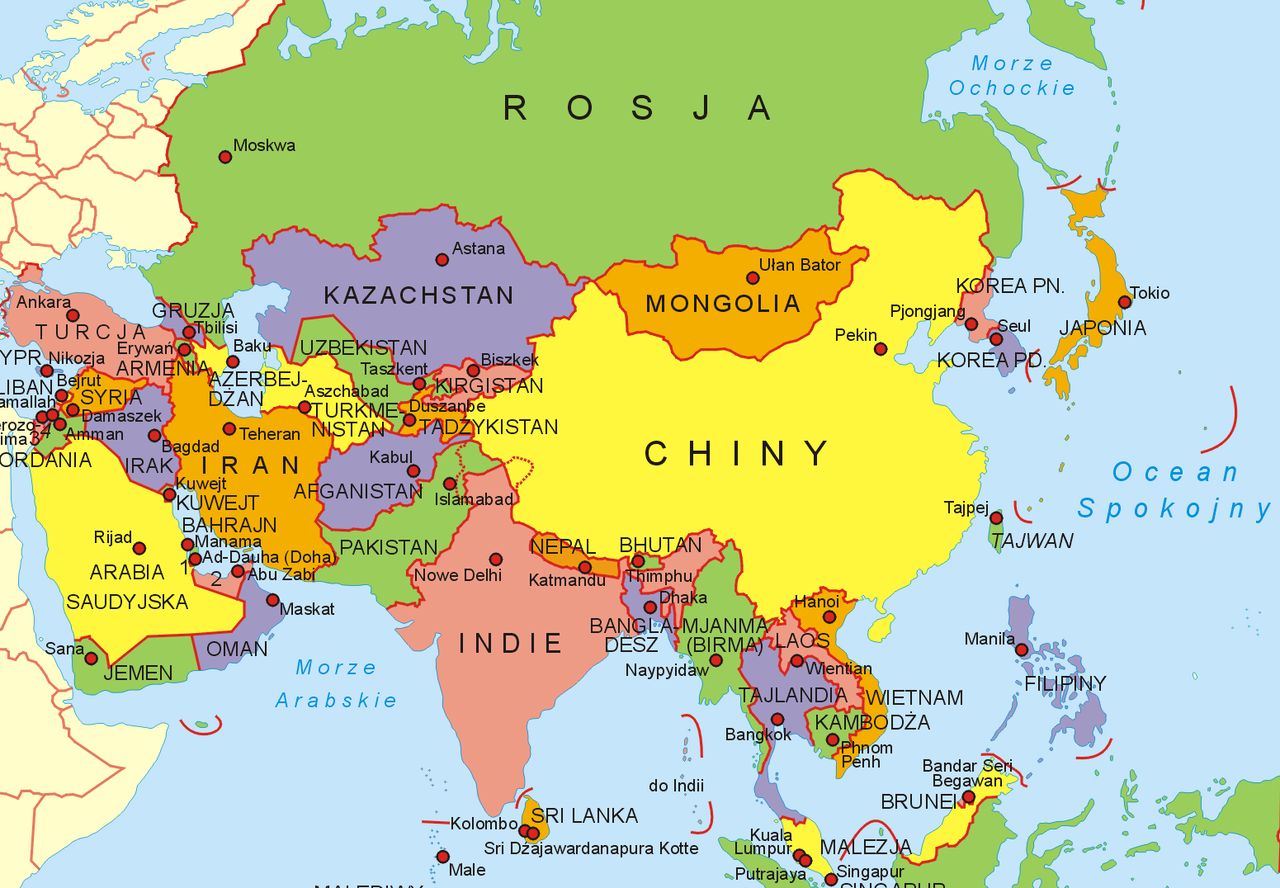 Test z geografii. Odgadnij zaznaczone miasta