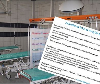 Brak lekarzy pogrąża kolejne oddziały polskich szpitali. Mogą nie wytrzymać miesiąca