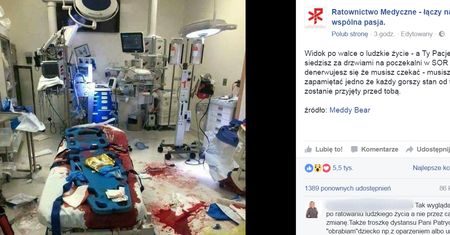 Widok po walce o ludzkie życie. "A Ty Pacjencie denerwujesz się, że musisz czekać"