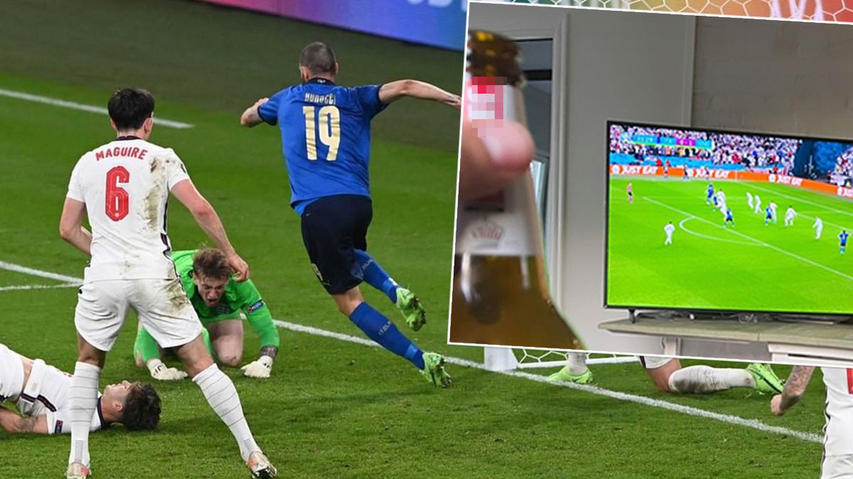 Zagraniczna gwiazda popija polskie piwko na finale Euro 2020. Kto by się spodziewał, że butelka zawędrowała aż tak daleko
