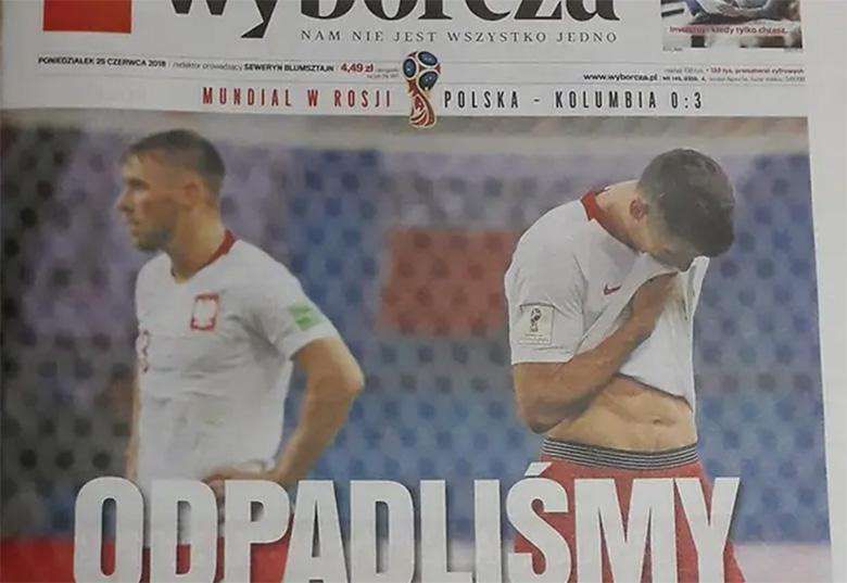Nagłówki gazet po meczu Polska-Kolumbia