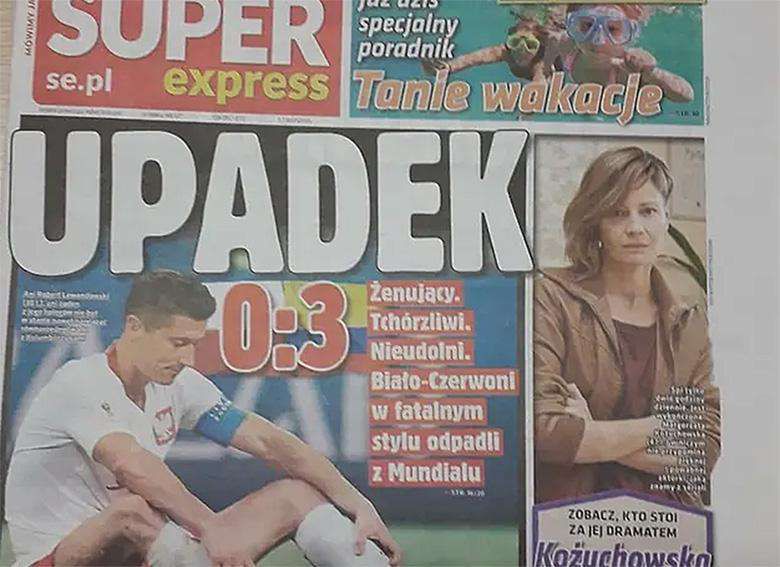 Nagłówki gazet po meczu Polska-Kolumbia