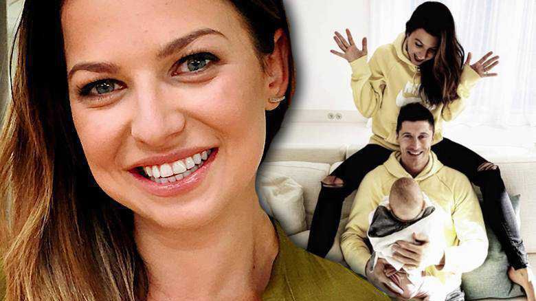 Anna Lewandowska, Robert Lewandowski i Klara Lewandowska na spacerze