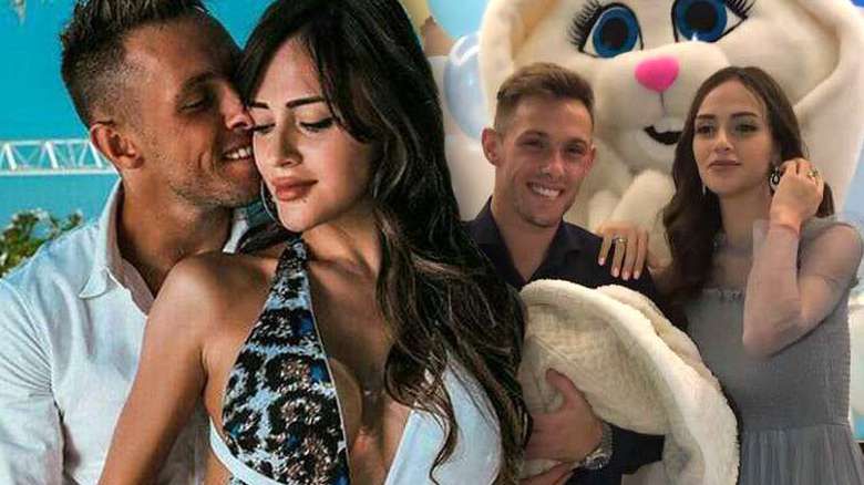 Maciej Rybus i Lana Rybus z synkiem