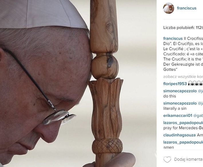 Papież Franciszek ma Instagram. Co publikuje?