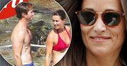 Pippa Middleton w samym bikini i z ogromnym ciążowym brzuchem paraduje po plaży! Niesamowity widok!