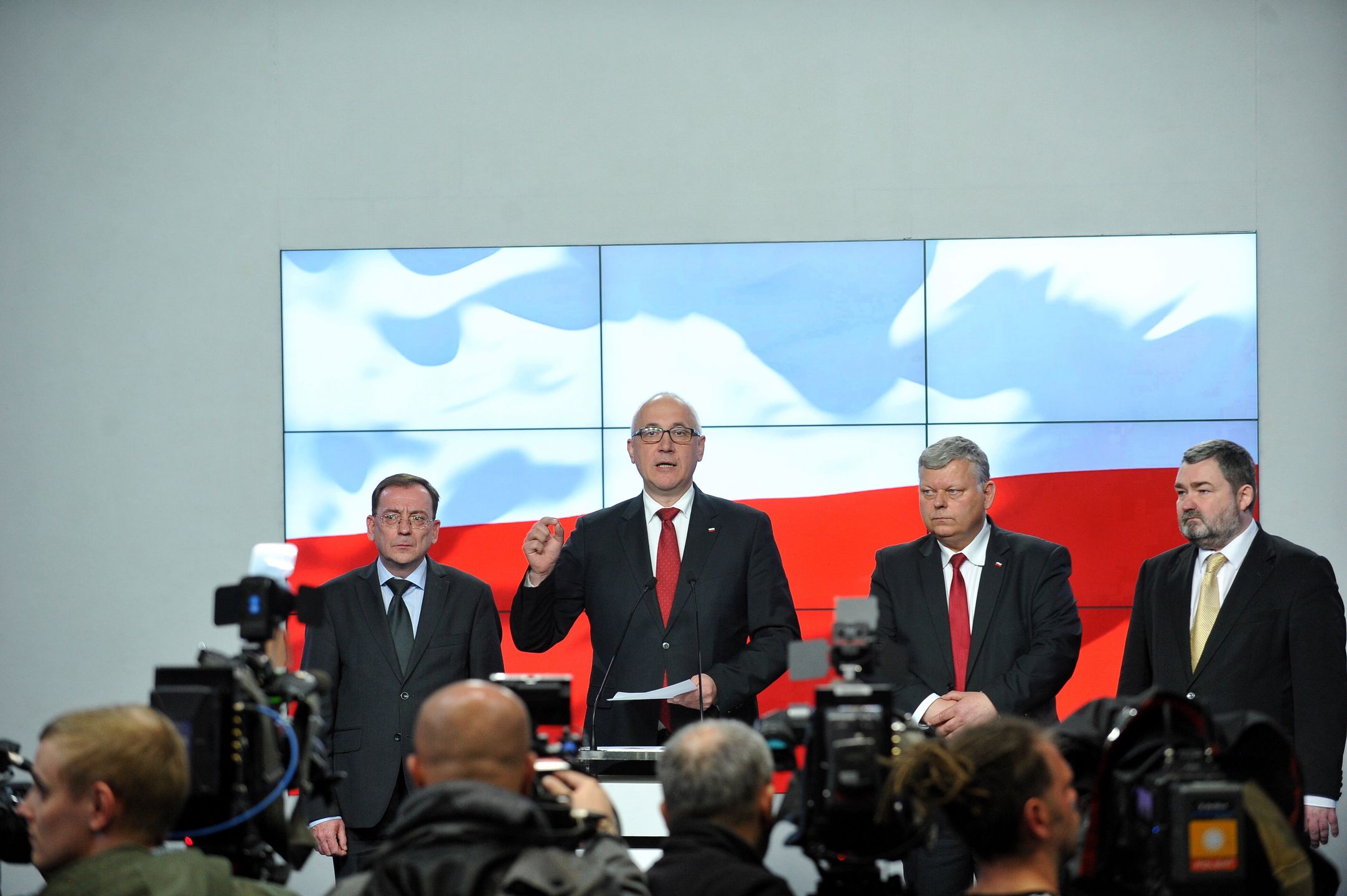 Członkowie komisji, która oceniała sprawę Misiewicza: Joachim Brudziński, Mariusz Kamiński, Marek Suski i Karol Karski 