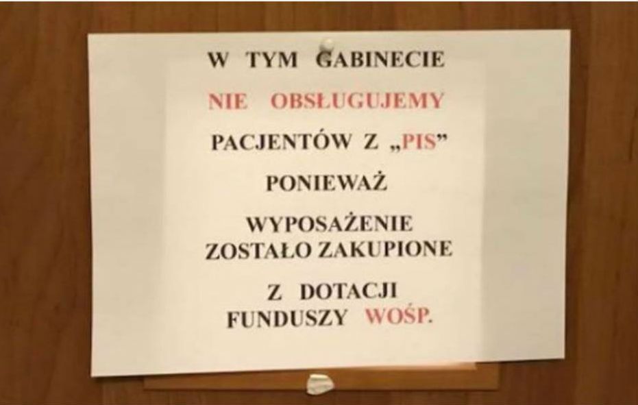Lekarz z Gdyni "nie chciał przyjmować pacjentów z PiS". Teraz tłumaczy: to miał być żart