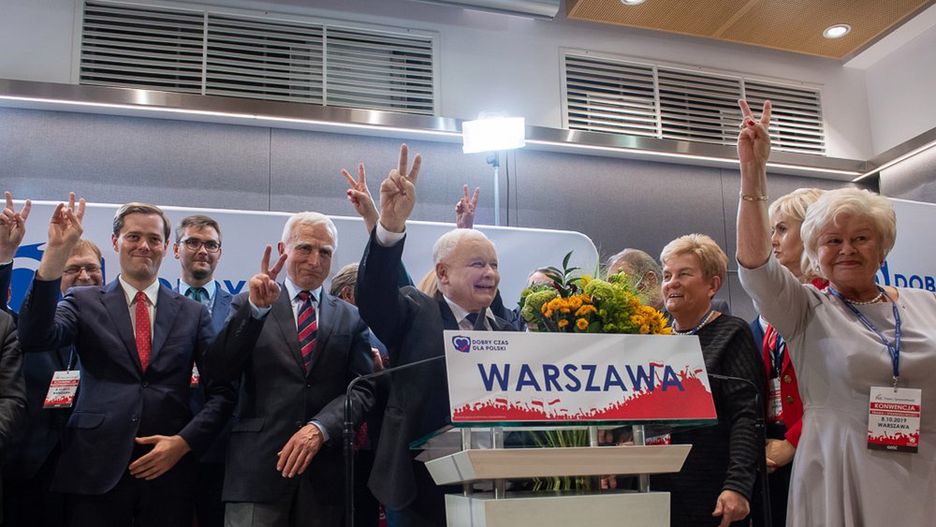 Wybory parlamentarne 2019. Prezes PiS na konwencji w Warszawie.