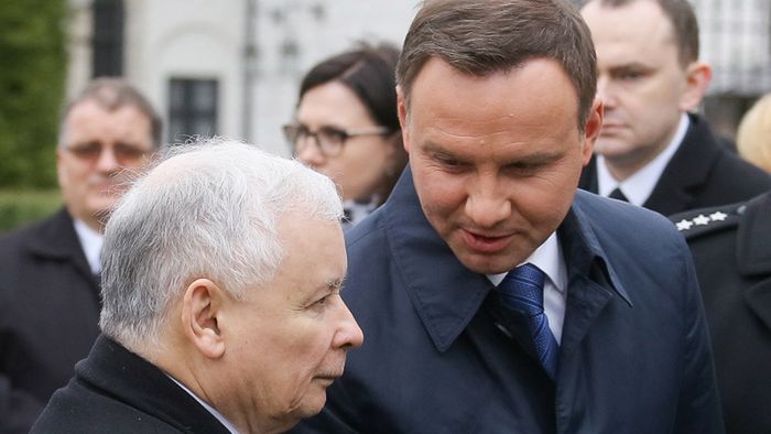 Prezydent Andrzej Duda oraz prezes PiS Jarosław Kaczyński