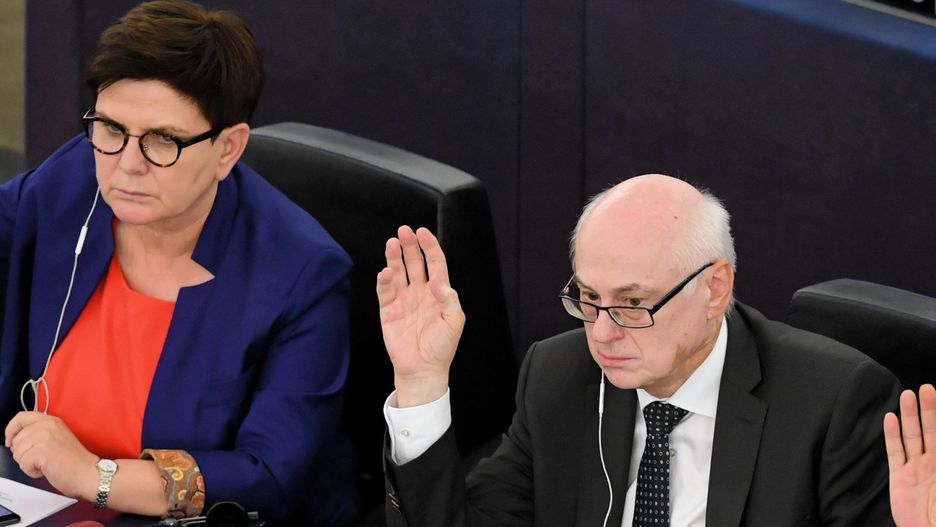 Zdzisław Krasnodębski (z prawej) i Beata Szydło w Parlamencie Europejskim