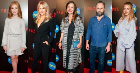 Gwiazdy na premierze serialu TVN "Pułapka": Agata Kulesza, Leszek Lichota, Krzysztof Pieczyński