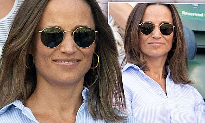 Cięzarna Pippa Middleton z bratem na Wimbledonie! Jej stylowa sukienka znakomicie podkreśliła spory brzuszek