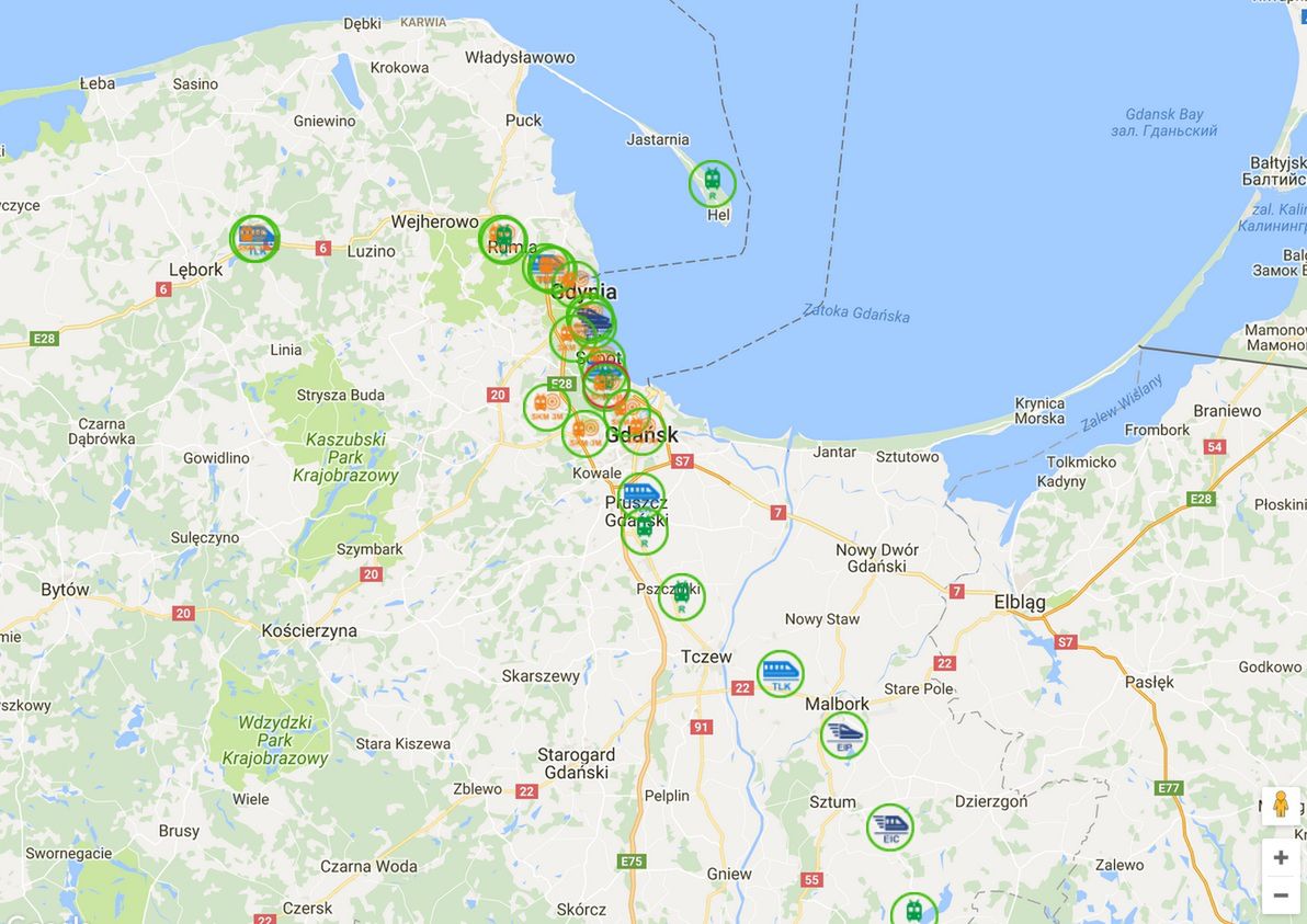 Mapa pociągów 
