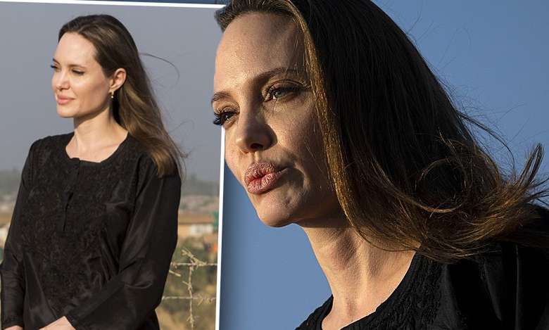 Wychudzona Angelina Jolie na konferencji. W czarnej stylizacji wyglądała jak cień samej siebie