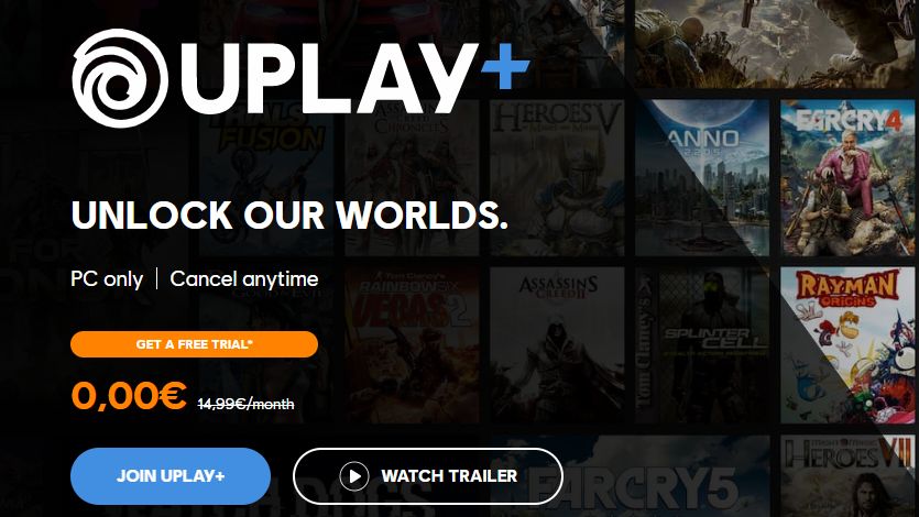 Pierwszy miesiąc Uplay+ można zgarnąć za darmo