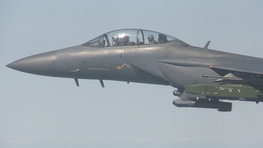 Myśliwiec F15K nad Koreą Płd. 
