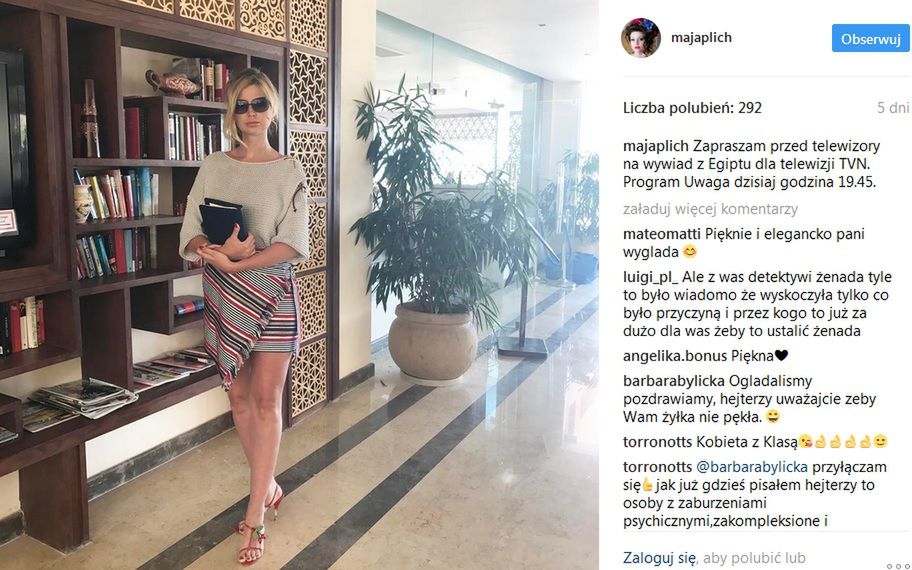 Maja Plich w hotelu, w którym mieszkała Magdalena Żuk. 