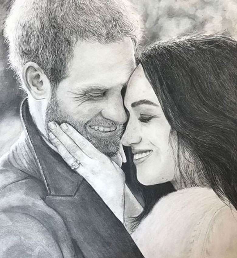 Portret księcia Harry'ego i Meghan Markle