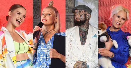 Konferencja "Ameryki Express": brzuch Patrycji Markowskiej, kolorowa Karolina Pisarek i Iwona Burnat z pofarbowanymi psami (ZDJĘCIA)
