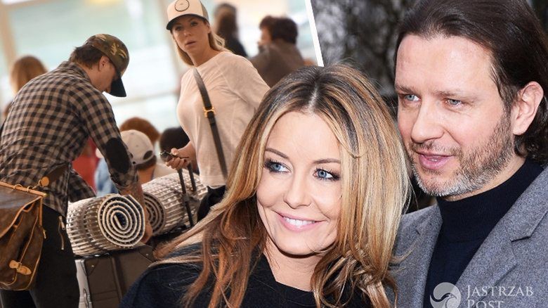 Gwiazdy Azja Express przed wylotem do Azji - Małgorzata Rozenek i Radosław Majdan